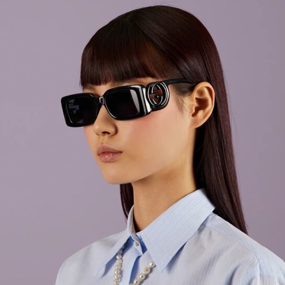 NEW GUCCI GG1325S 001 BLACK SQUARE WOMEN SUNGLASSES GUCCI - Picture 5 of 15